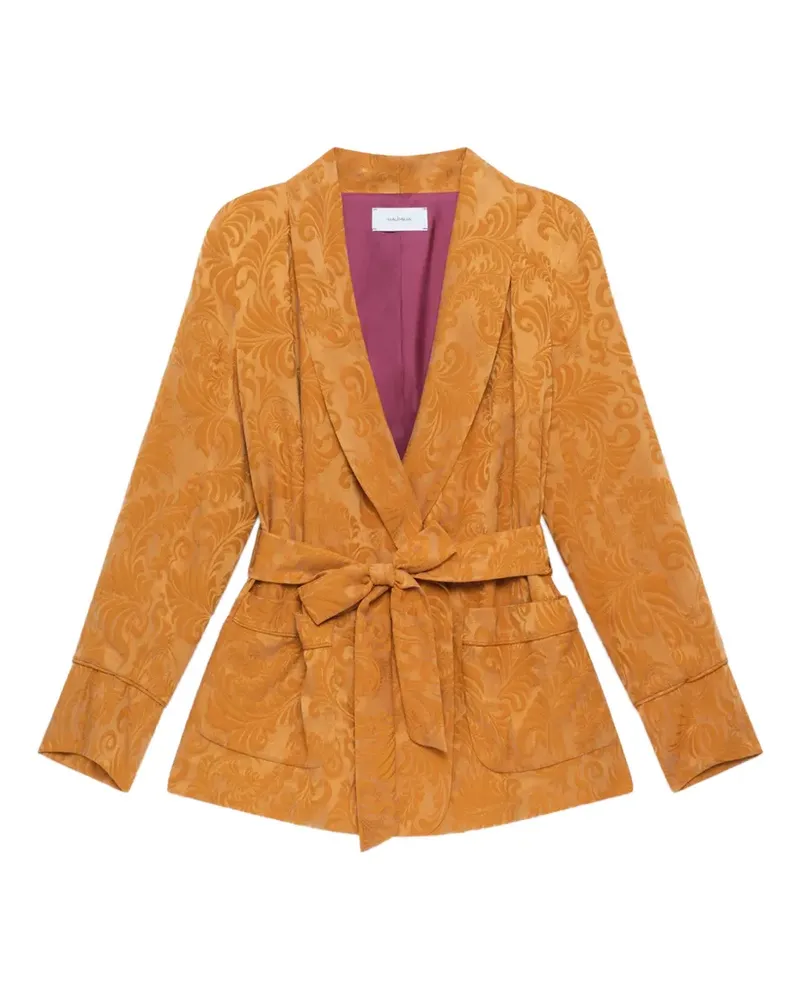 Maliparmi damask-jacquard wrap jacket - Gelb Gelb