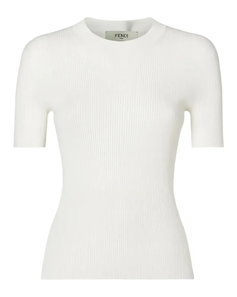 Fendi Gerippter Pullover - Weiß Weiß