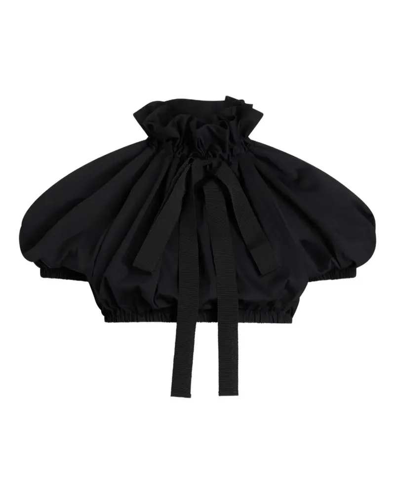 Patou Cropped-Oberteil mit Rüschen - Schwarz Schwarz