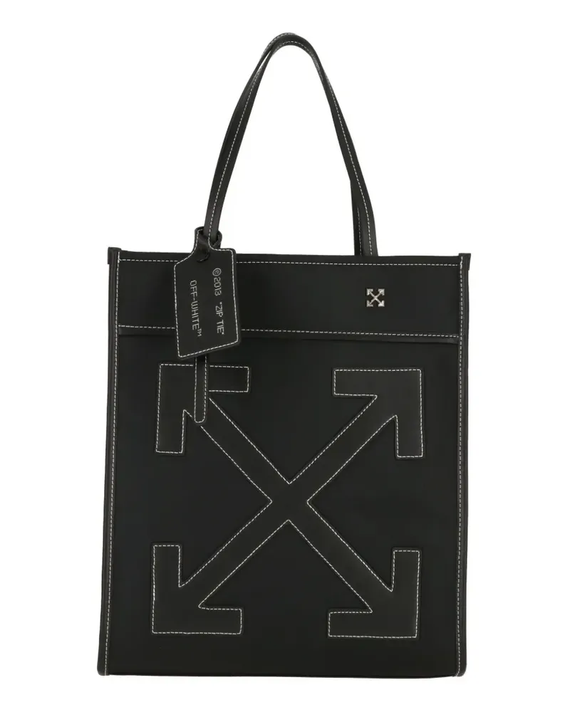 OFF-WHITE contrast-stitch tote bag - Schwarz Schwarz