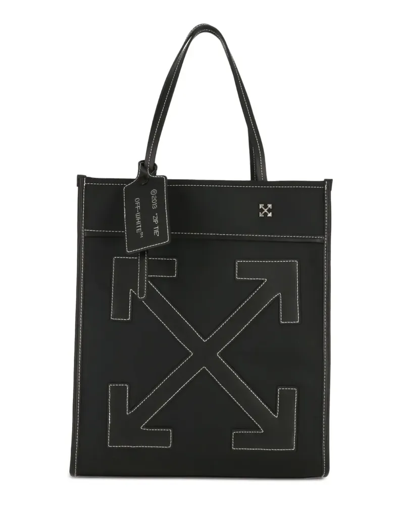 OFF-WHITE contrast-stitch tote bag - Schwarz Schwarz