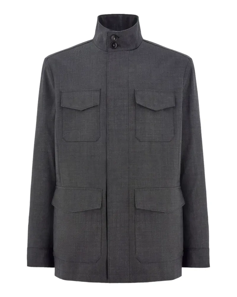 Canali Jacke mit Vordertasche - Grau Grau