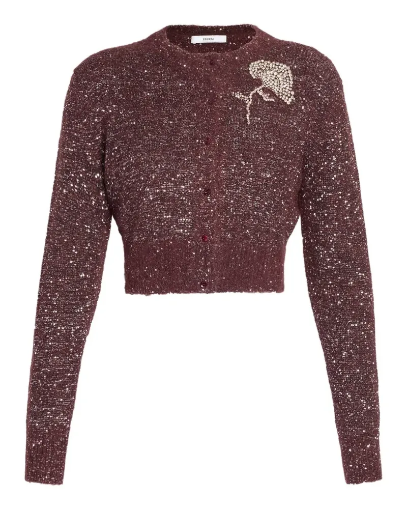 Erdem sequin-embellished crystal-floral cardigan - Rot Rot
