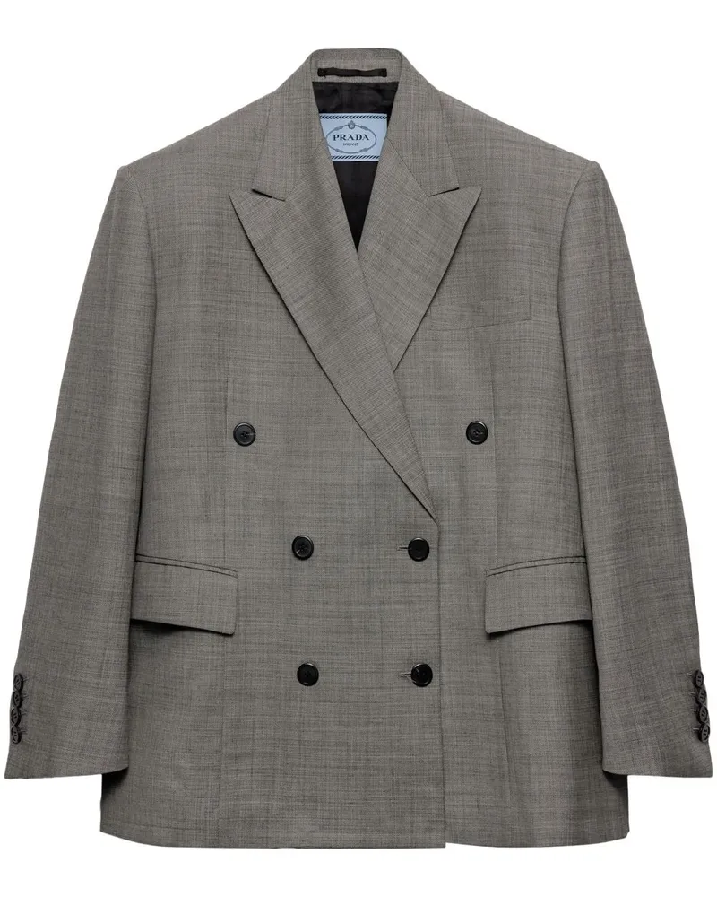 Prada Doppelreihiger Blazer - Grau Grau