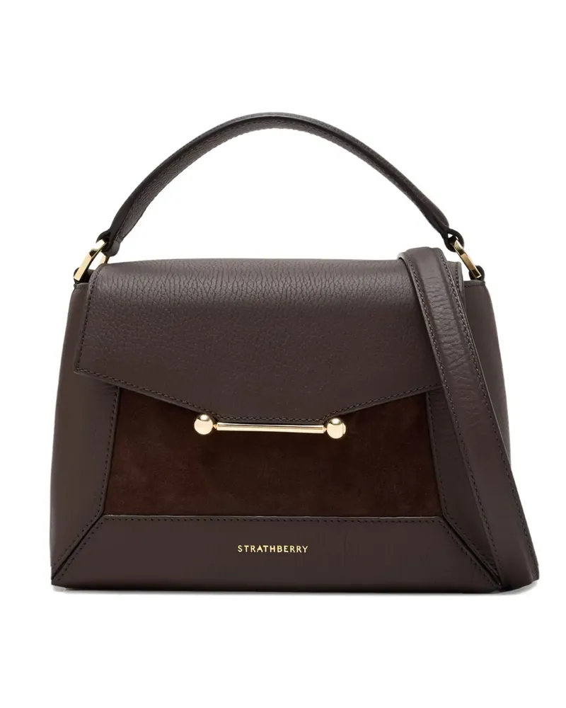 Strathberry Kleiner Mosaic Tote Bag aus Wildleder - Braun Braun