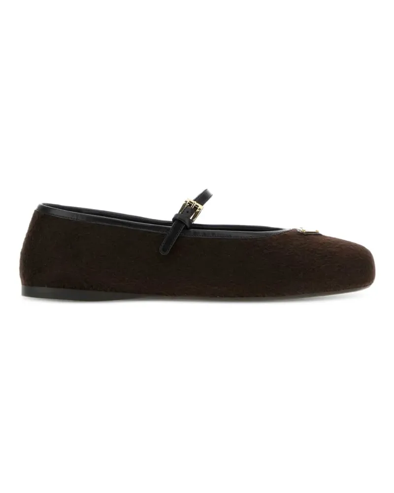 Prada Ballerinas aus Kaschmir mit Schnalle - Braun Braun
