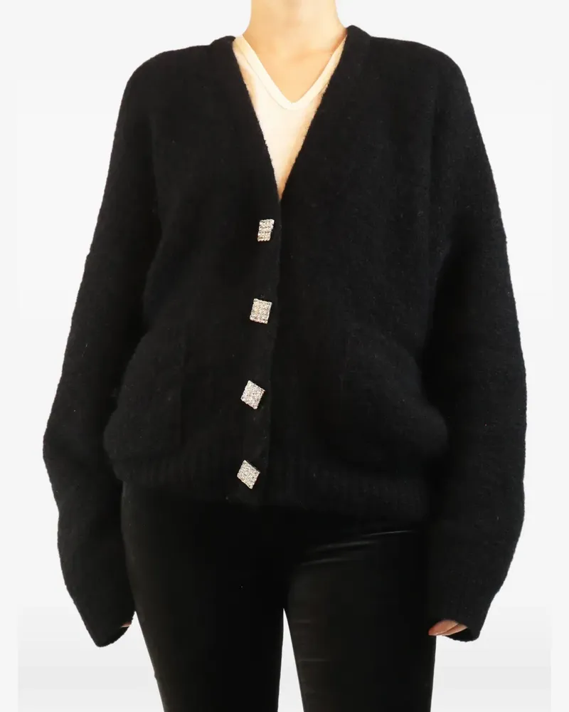 Alessandra Rich oversized knit cardigan - Schwarz Schwarz