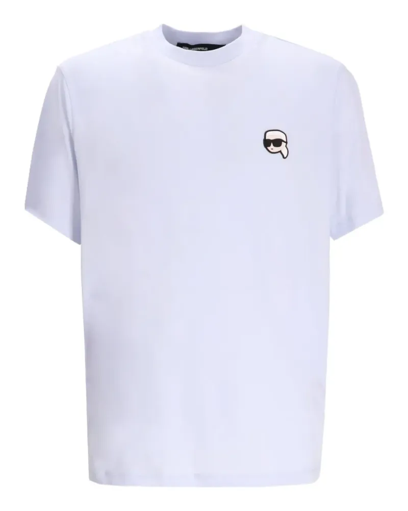 Karl Lagerfeld T-Shirt mit K-Face-Logo - Blau Blau