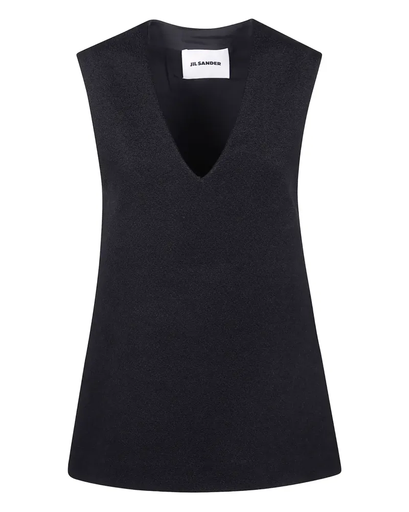 Jil Sander Tanktop mit V-Ausschnitt - Schwarz Schwarz