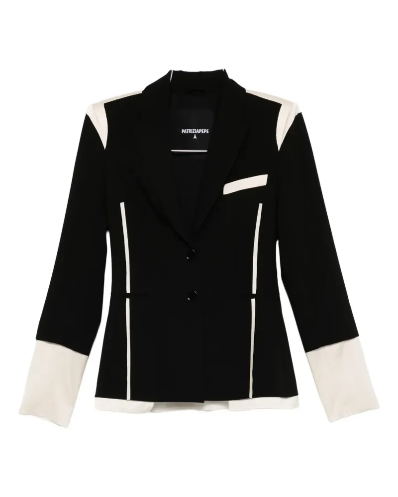 Patrizia Pepe colour block slim blazer - Schwarz Schwarz