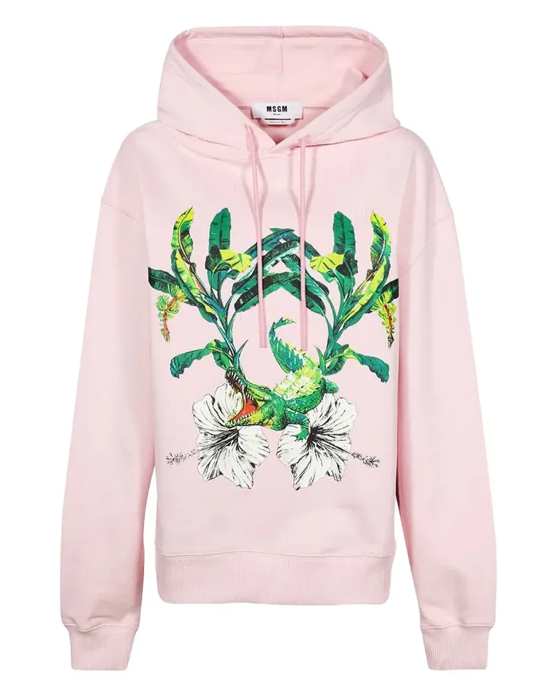 MSGM Hoodie mit Krokodil-Print - Rosa Rosa