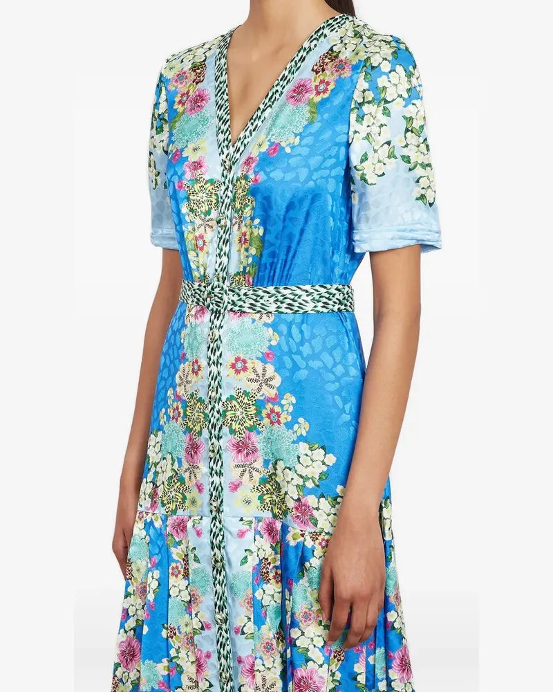 Saloni Lea floral dress - Blau Blau