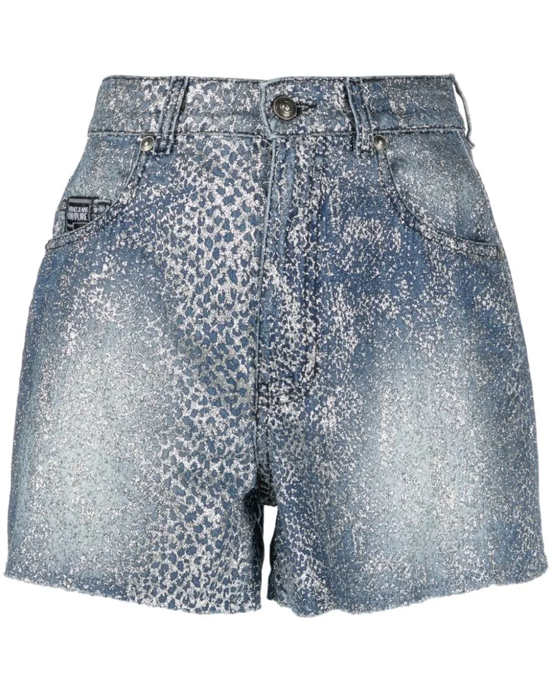 Versace Jeans Shorts mit Schlangenleder-Effekt Blau