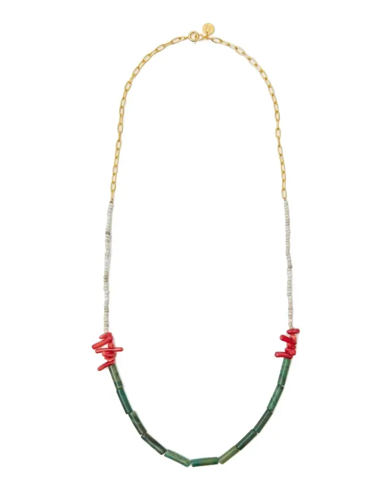 Undercover beaded chain necklace - Gold Gold