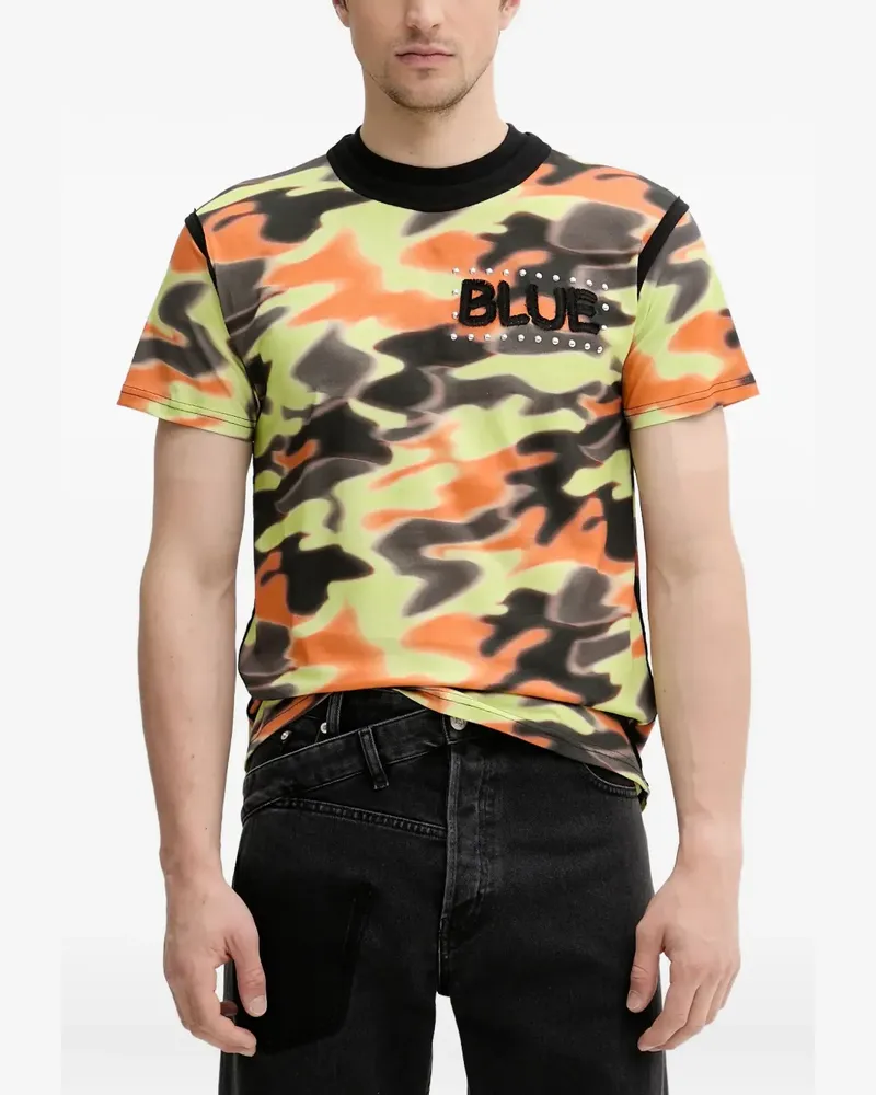 BLUEMARBLE Verziertes T-Shirt mit Camouflage-Print - Grün Grün