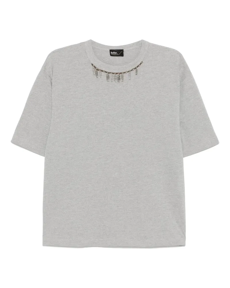 kolor T-Shirt mit rundem Ausschnitt - Grau Grau