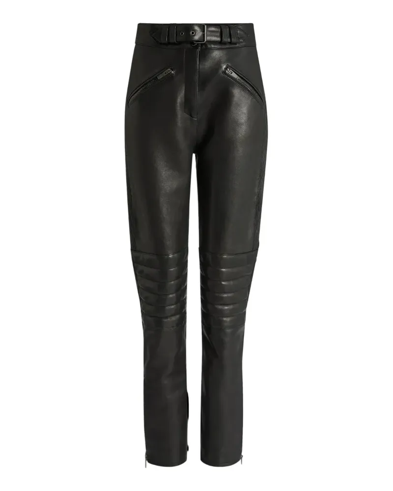 Balmain Bikerhose aus Lammleder - Schwarz Schwarz