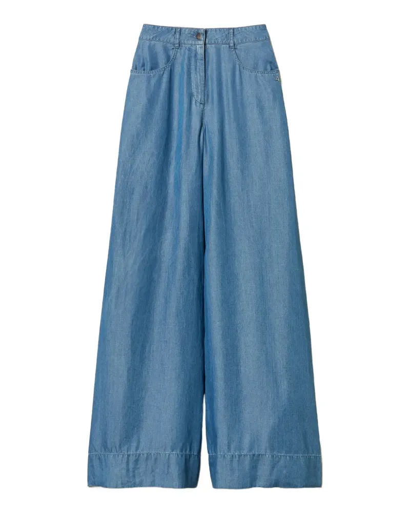 Twin-Set Taillenhohe Palazzohose - Blau Blau