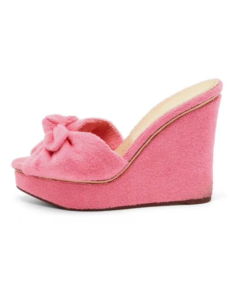 Charlotte Olympia Jayne bow-strap wedge sandals - Rosa Rosa
