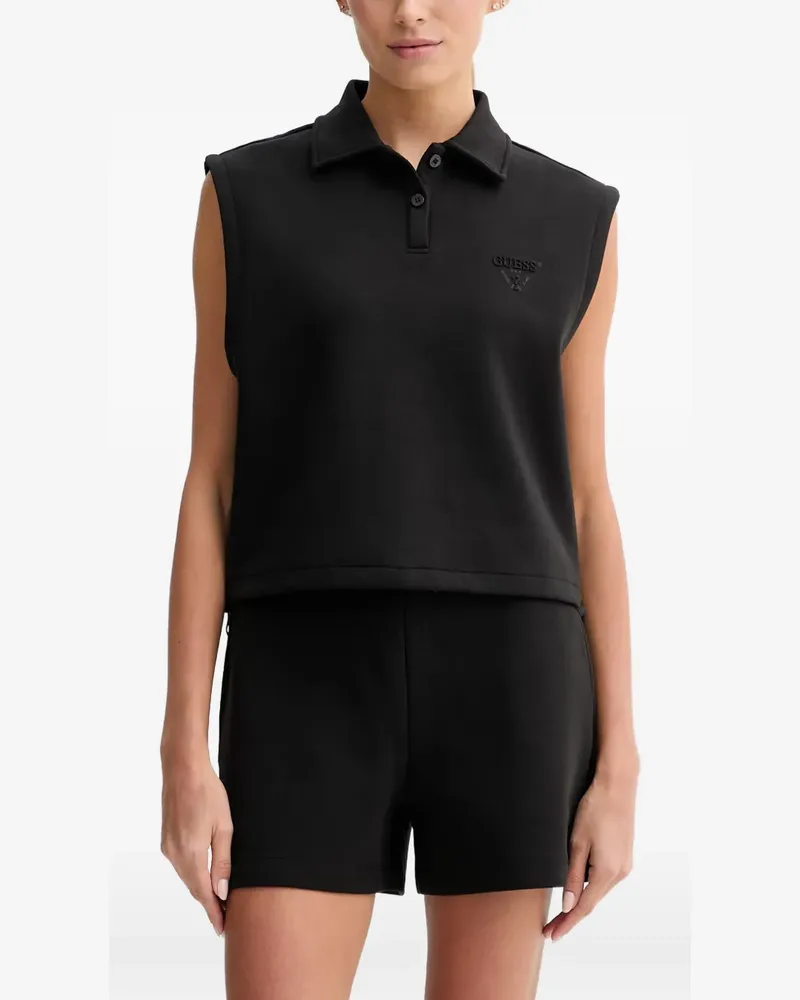 Guess drawstring-hem sleeveless polo shirt - Schwarz Schwarz