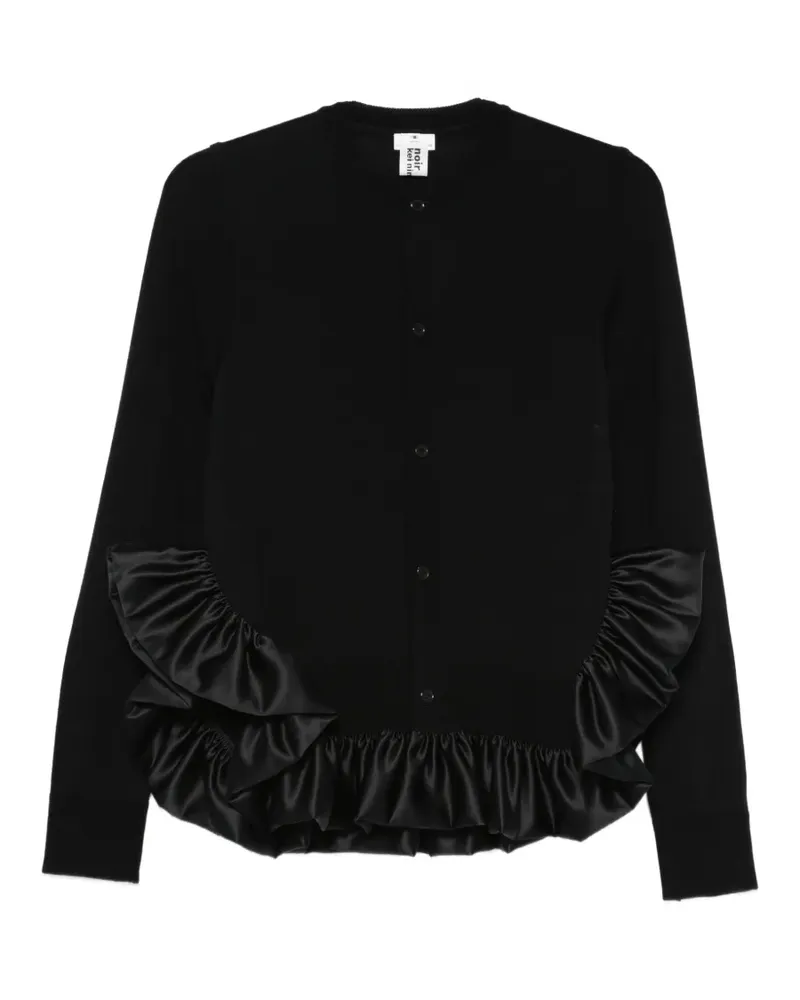 Noir Kei Ninomiya ruffle-trimmed cardigan - Schwarz Schwarz