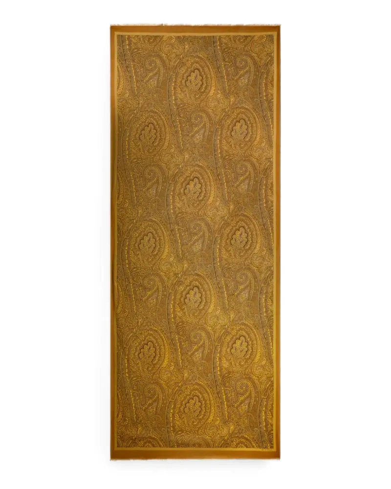 Etro modal and cashmere scarf with Arnica motif - Gelb Gelb