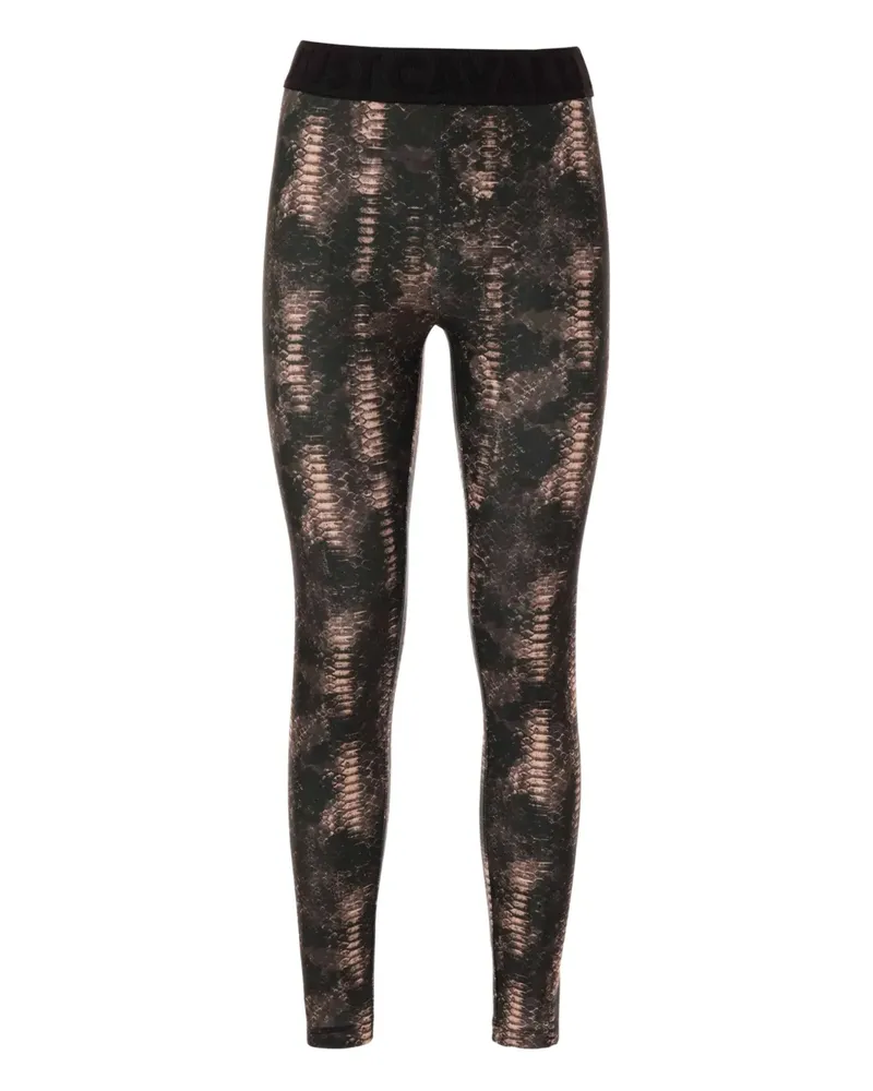 Just Cavalli Leggings mit Schlangenleder-Print - Braun Braun
