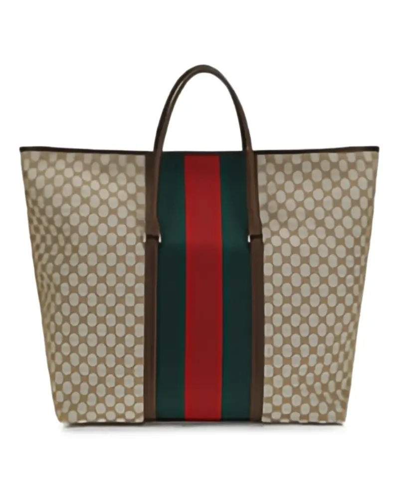 Gucci GG Web-stripe tote bag - Braun Braun