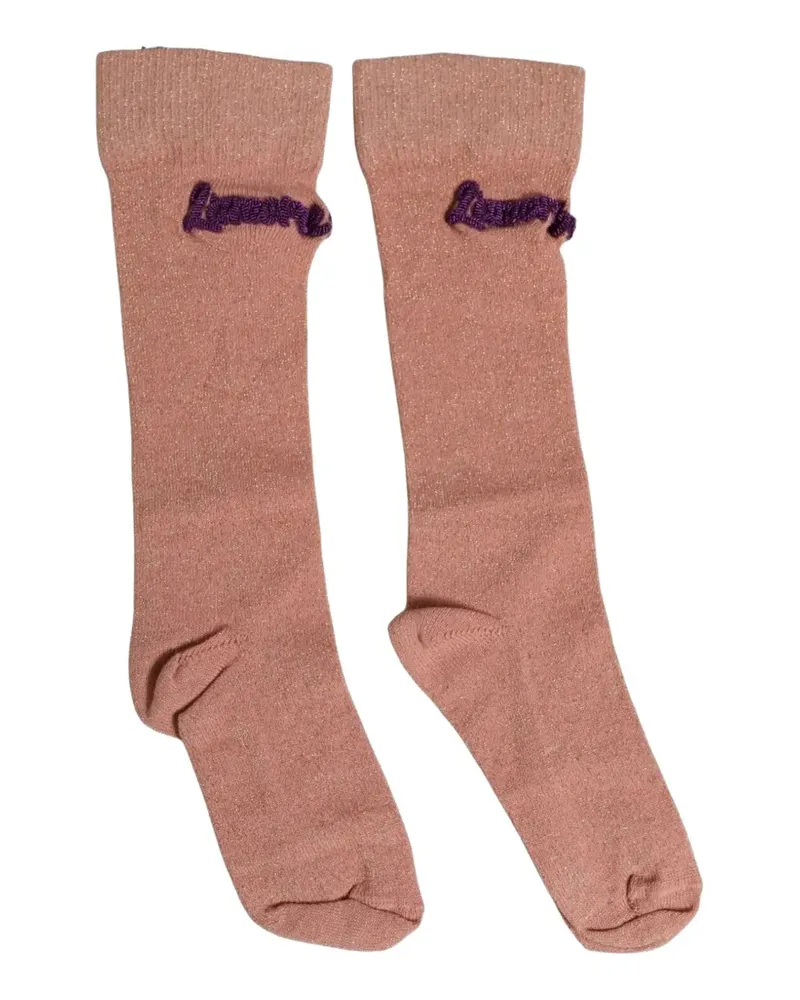 Dolce & Gabbana dusty-pink embroidered mid-calf socks - Rosa Rosa