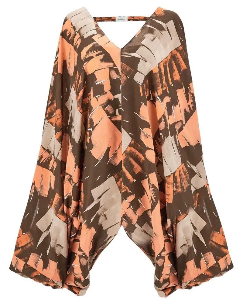 Ferragamo Kaftan mit Palmen-Print - Orange Orange