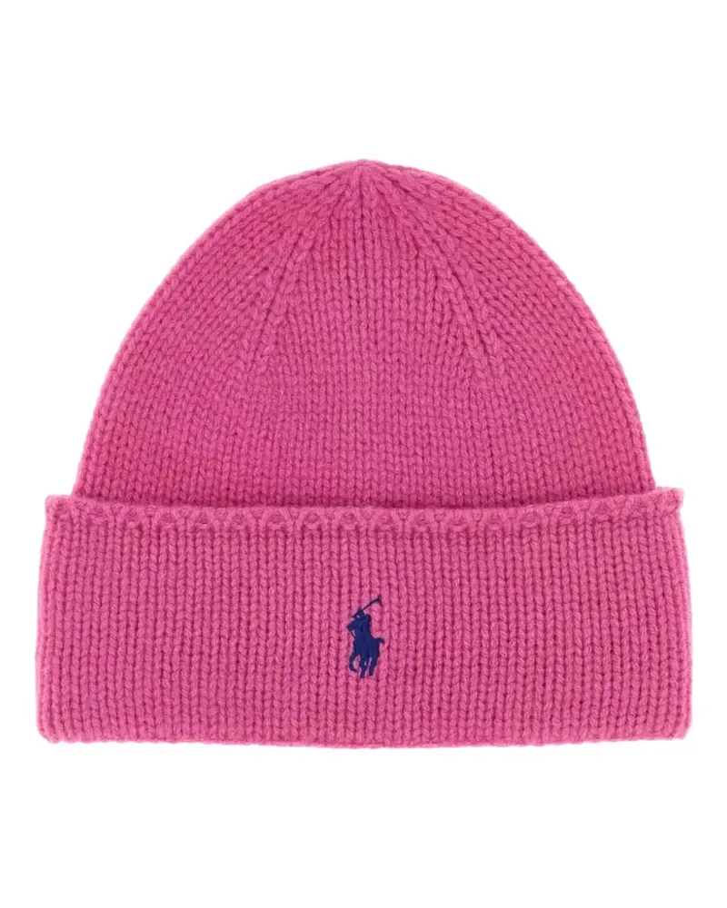 Ralph Lauren Beanie mit Polo Pony - Rosa Rosa