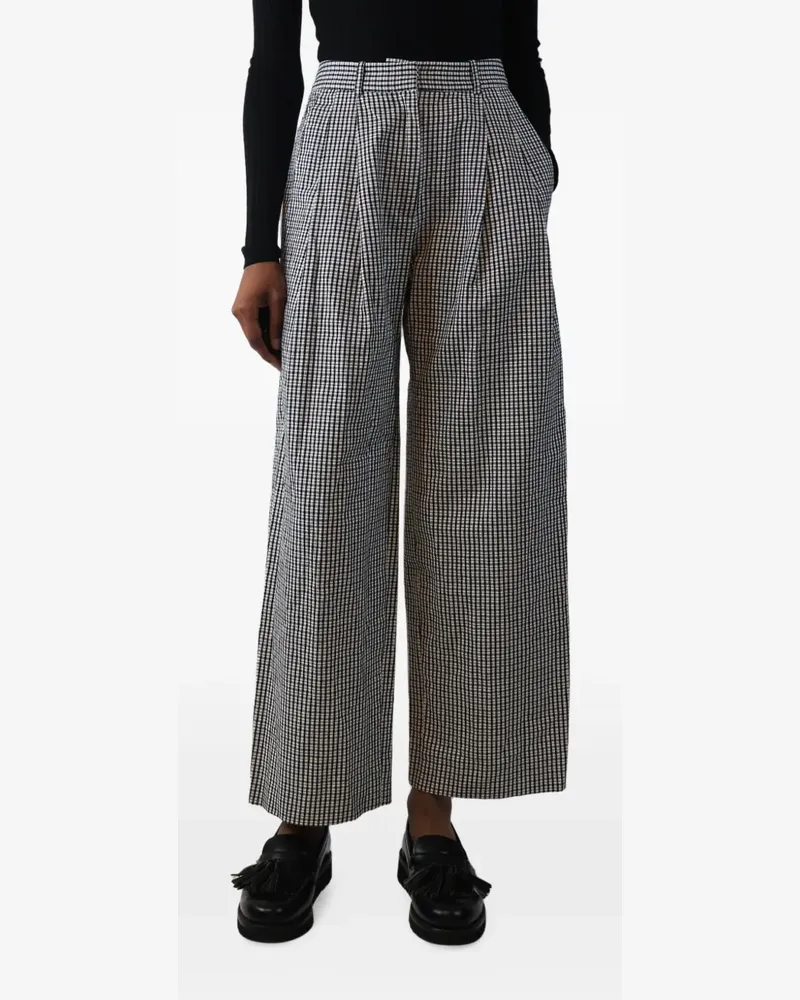 Proenza Schouler gingham-print wide-leg trousers - Schwarz Schwarz