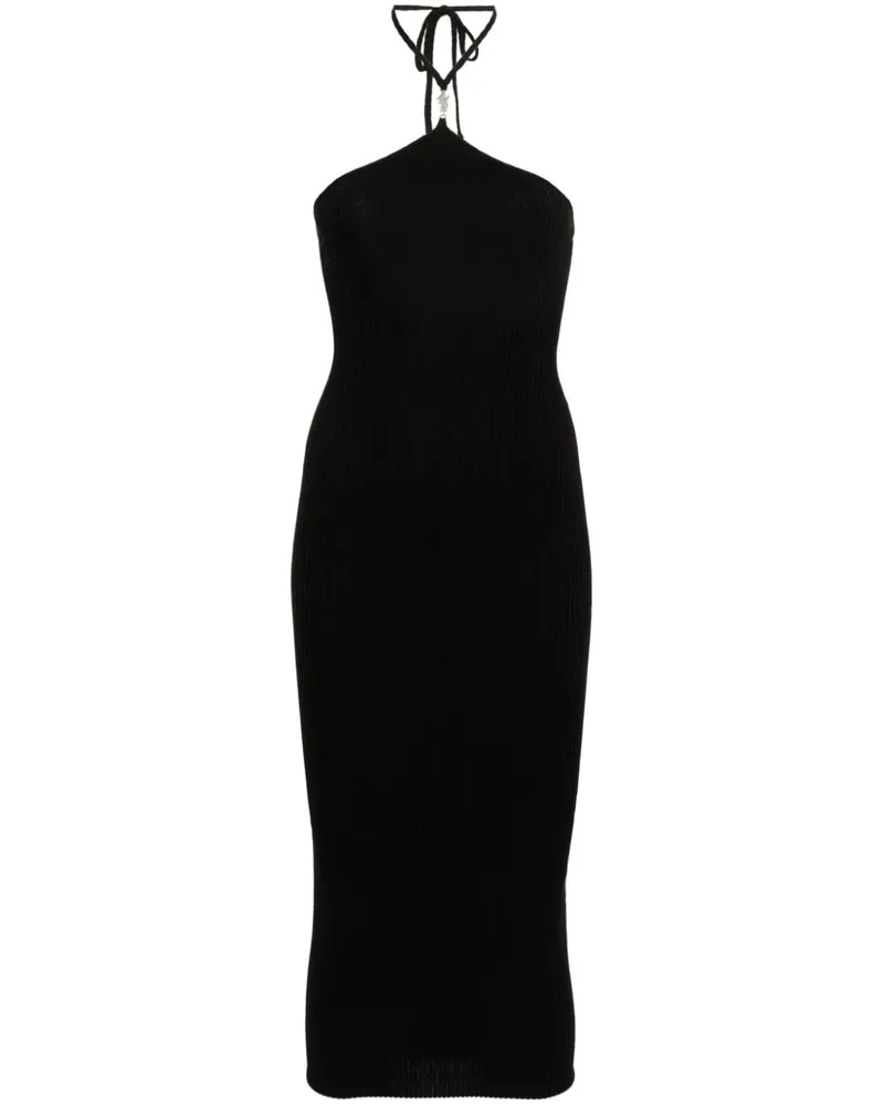 Amiri Midikleid mit Logo-Schild - Schwarz Schwarz