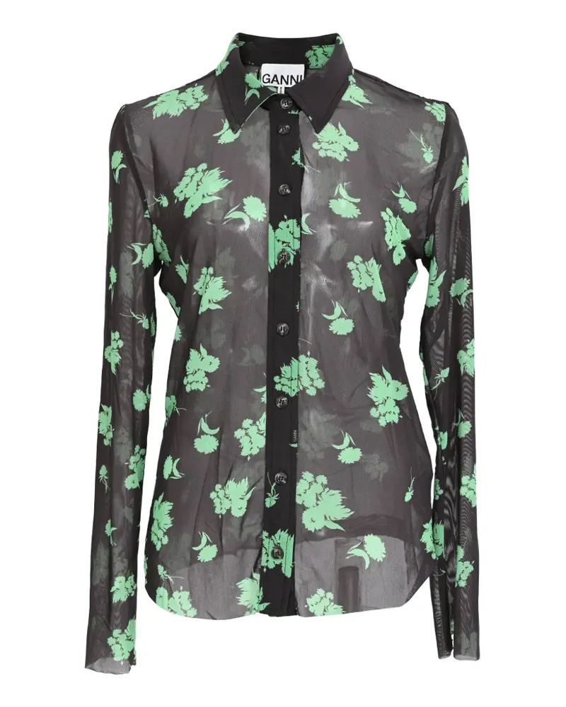 Ganni Hemd mit Print - Schwarz Schwarz