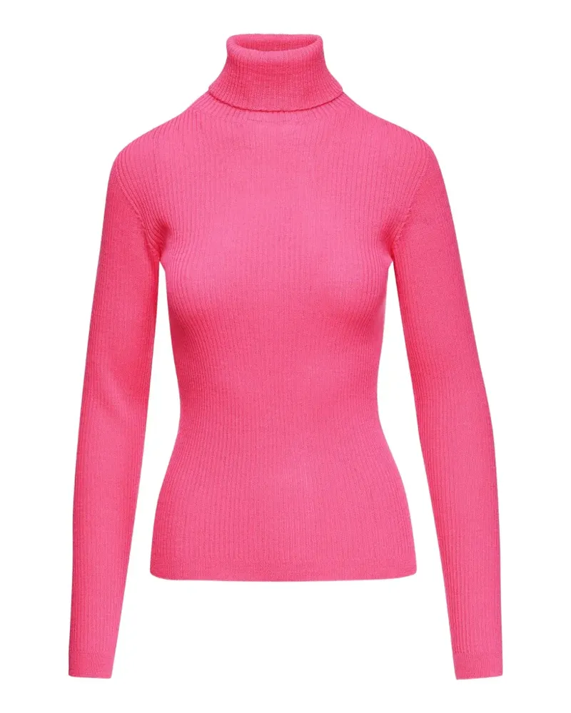 Essentiel Gerippter Kelmuse2 Rollkragenpullover - Rosa Rosa