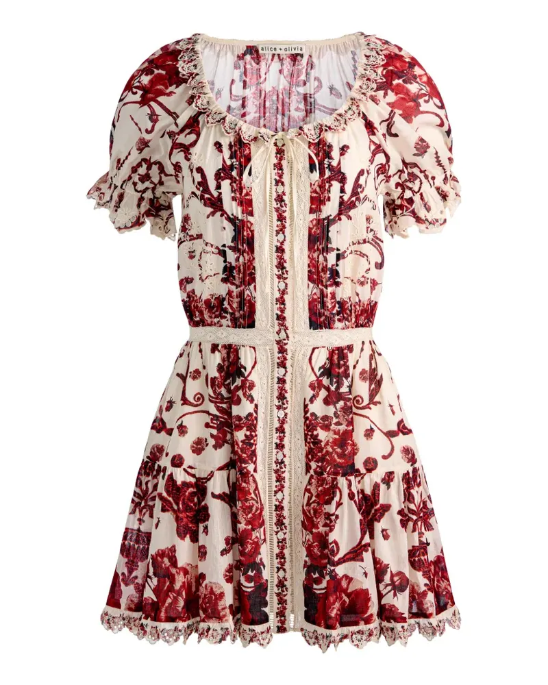 Alice + Olivia Macline Minikleid - Weiß Weiß