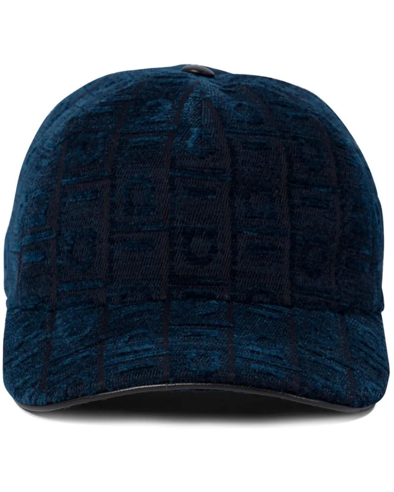 Ferragamo Baseballkappe aus Samt mit Logo - Blau Blau