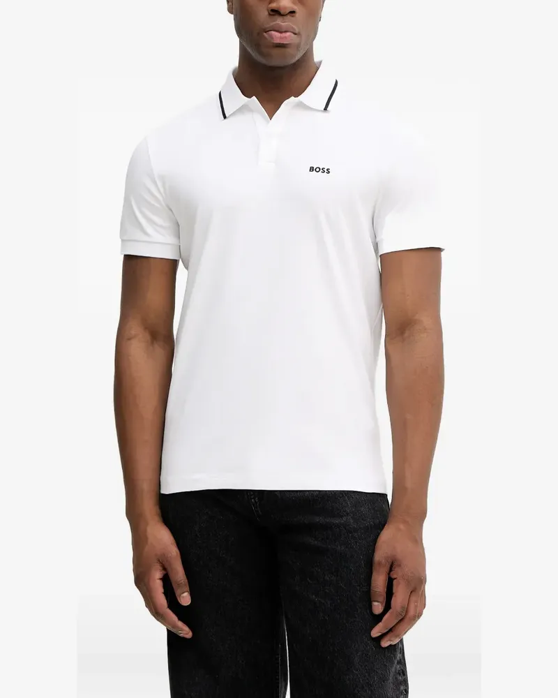 HUGO BOSS T-Shirt mit Poloshirtkragen - Weiß Weiß
