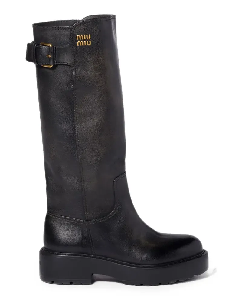 Miu Miu leather boots - Schwarz Schwarz
