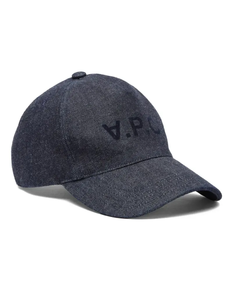 A.P.C. Baseballkappe mit Logo-Print - Blau Blau