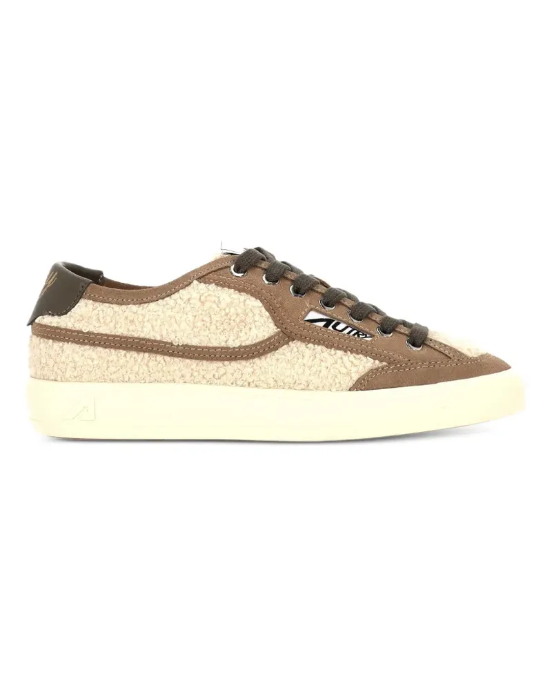 AUTRY Windscape Sneakers in Naturfarbe und Cigar Boucle-Stoff - Nude Nude