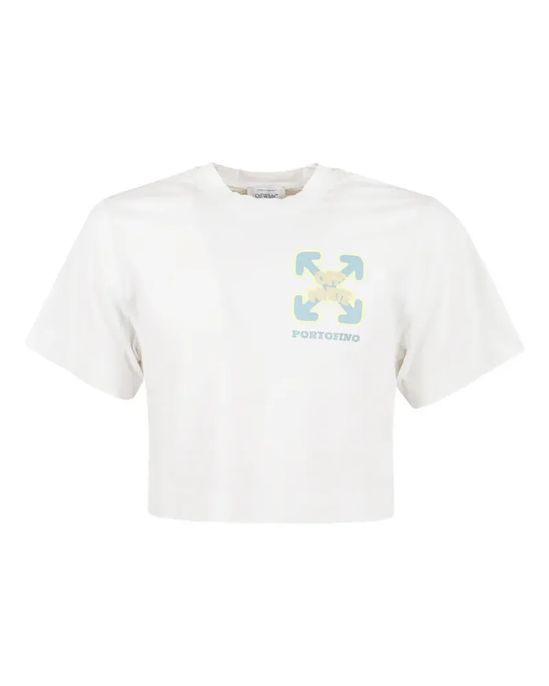 OFF-WHITE graphic-print cropped top - Weiß Weiß