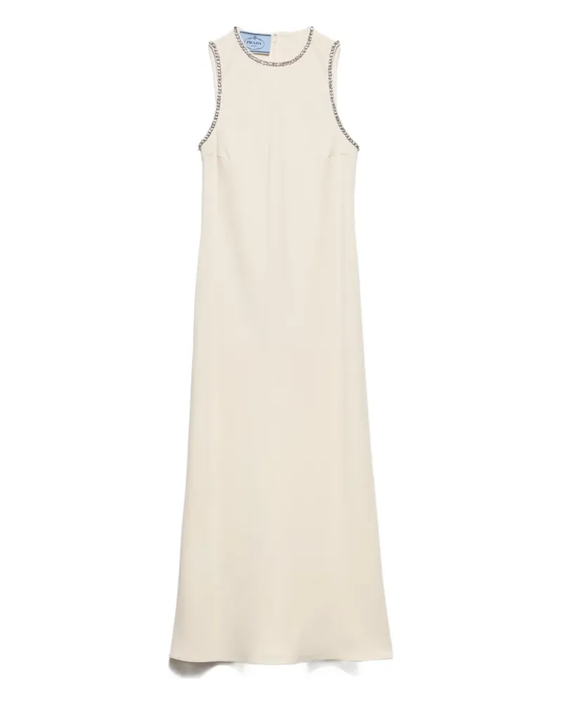 Prada Sablé Midikleid mit rundem Ausschnitt - Nude Nude