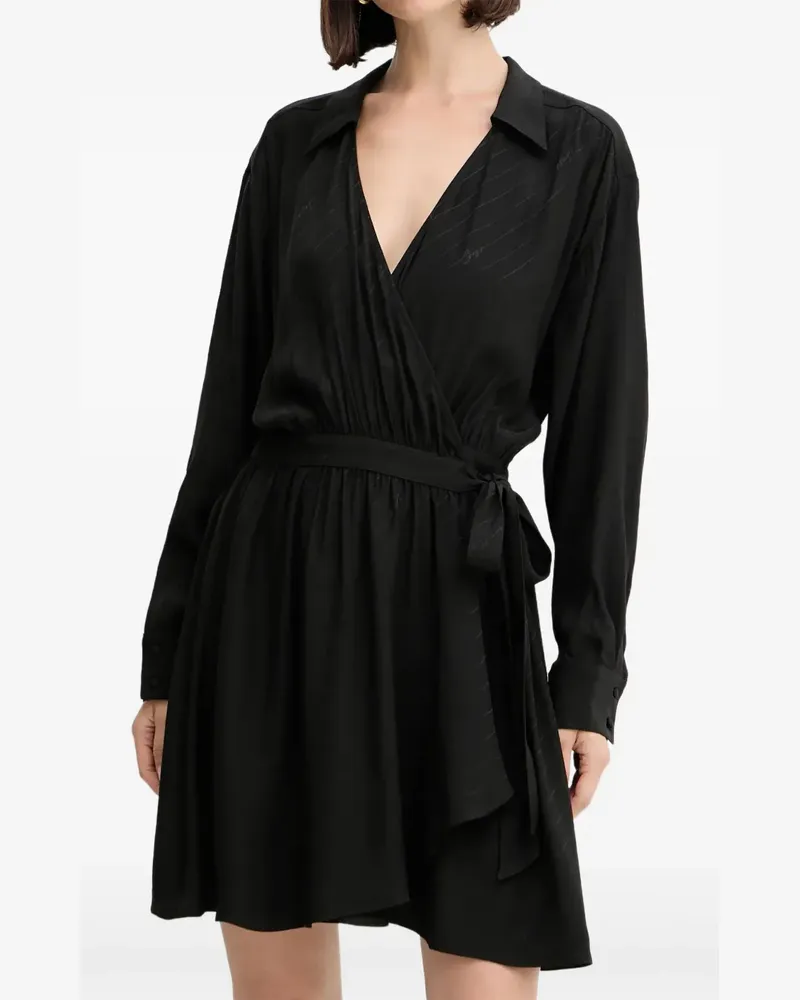 HUGO BOSS tie-waist mini dress - Schwarz Schwarz
