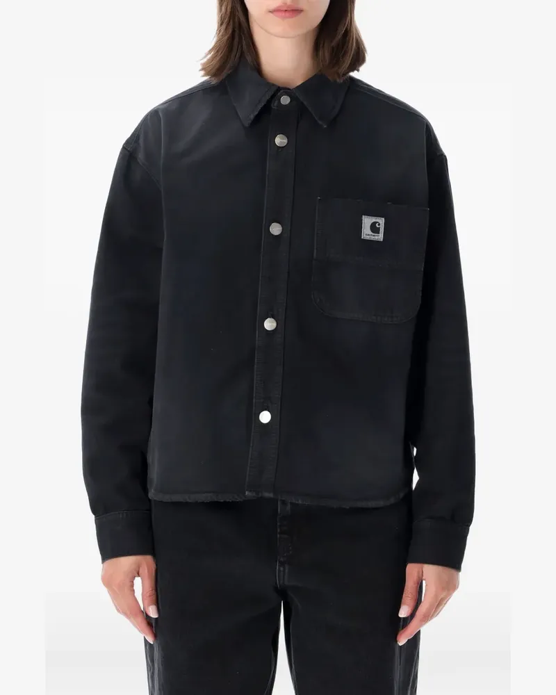 Carhartt WIP Georgia logo-patch button-up shirt jacket - Schwarz Schwarz