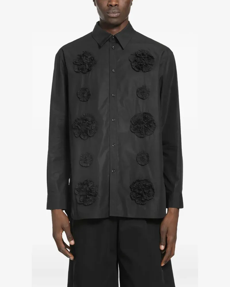 Simone Rocha flower-detail shirt - Schwarz Schwarz