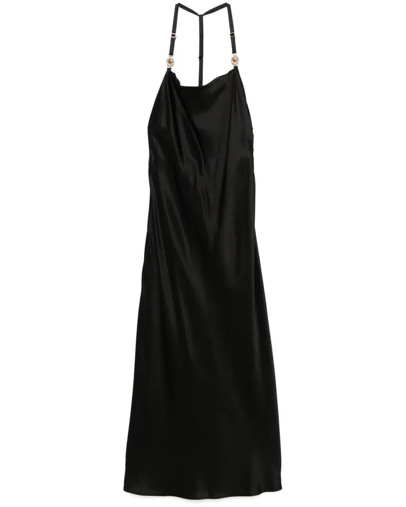Marine Serre Camisole-Kleid aus Satin - Schwarz Schwarz