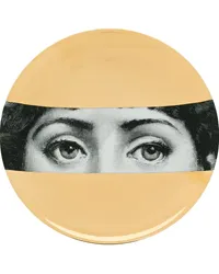 Fornasetti Teller mit Gesicht-Print Metallic