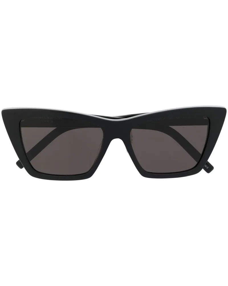 Saint Laurent Sonnenbrille mit Logo-Print - Schwarz Schwarz
