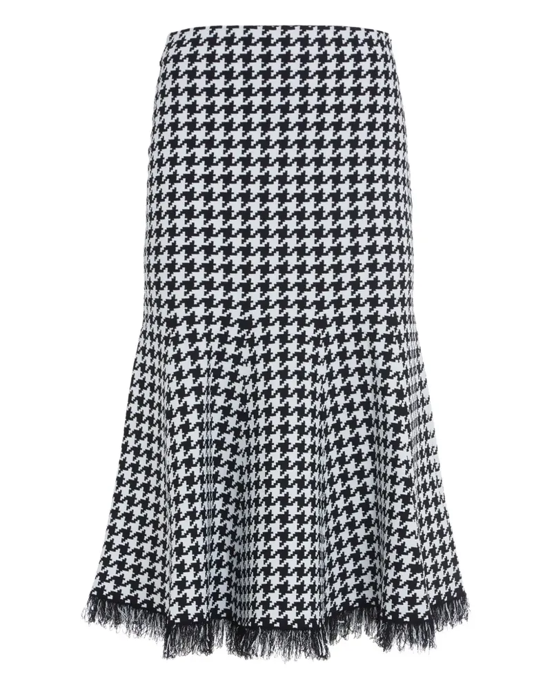 Alexander McQueen Midirock mit Hahnentrittmuster - Schwarz Schwarz